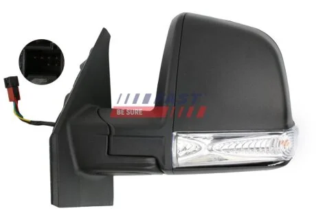 Зеркало левое электро с повторителем 6 пинов Fiat Doblo (09-) Fast FAST FT88348