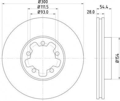 Диск тормозной передний 300-330 FWD Transit (06-14) FORD 1385387