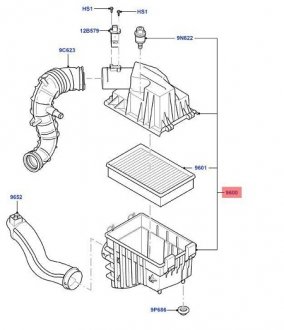 Корпус повітряного фільтра 2,4-3,2di Transit (06-14) FORD 4970414