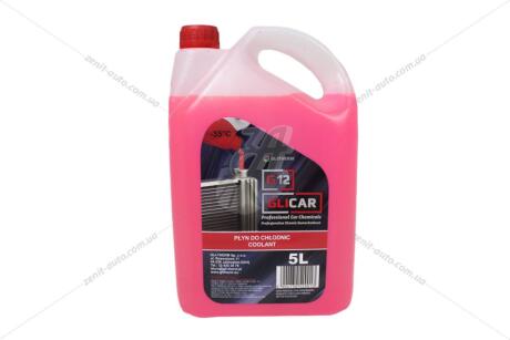 Антифриз LIQUID G12 RED (-35С), 5л, (красный) GLICAR GL 120500 (фото 1)
