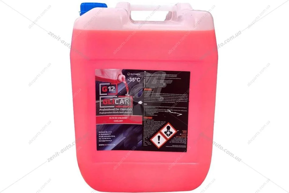 Антифриз LIQUID G12 RED (-35С), 10л, (червоний) GLICAR GL 121000 (фото 1)