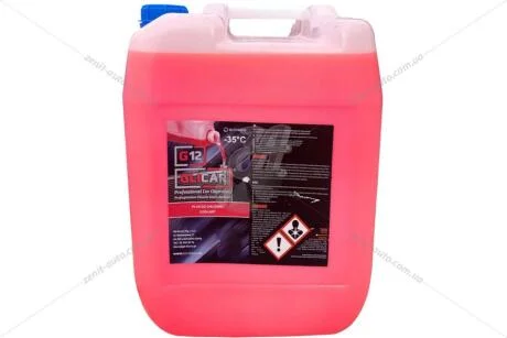Антифриз LIQUID G12 RED (-35С), 10л, (червоний) GLICAR GL 121000