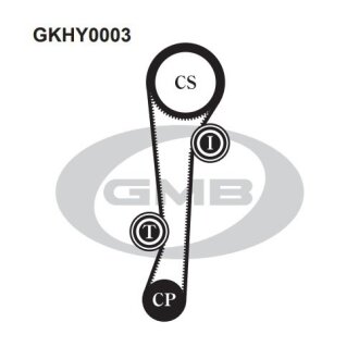 Комплект ГРМ Hyundai Accent 1.5/1.6 DOHC/Elantra 1.6 DOHC/Tiburon, Coupe 1.6 SOHC/Getz 1.4/1.6/Matrix 1.6 GMB 'GKHY0003