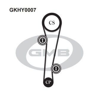 Комплект ГРМ Hyundai Tiburon,Coupe 2.0 DOHC/ Elantra 2.0 DOHC/2.0 CRDi GMB 'GKHY0007