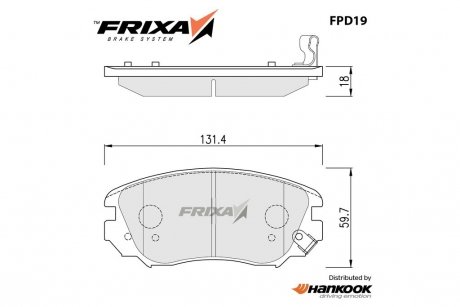 Колодки гальмівні передні Opel Insignia (08-) (SP1402) FRIXA Hankook FPD19