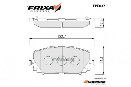 Колодки тормозные передние Toyota Yaris (SP1588) FRIXA Hankook FPE037