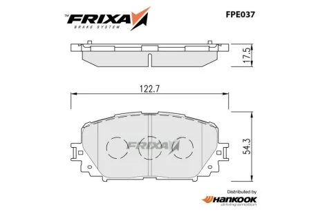 Колодки гальмівні передні Toyota Yaris (SP1588) FRIXA Hankook FPE037