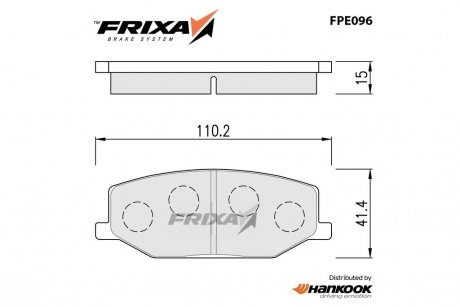 Колодки гальмівні передні Suzuki JIMNY (SP1540) FRIXA Hankook FPE096