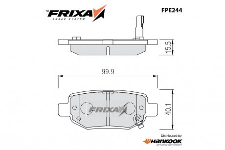 Колодки тормозные задние CHERY Tiggo (SP2126-R) FRIXA Hankook FPE244