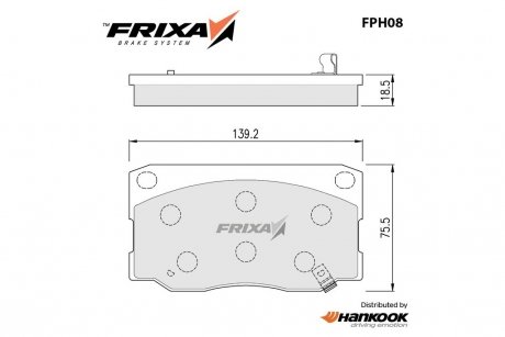 Колодки тормозные передние Hyundai HD35, HD65 (10-) (SP1080) FRIXA Hankook FPH08