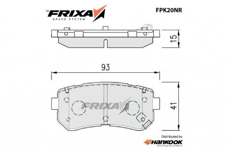 Колодки тормозные задние KIA Picanto (11-) (SP1406) FRIXA Hankook FPK20NR