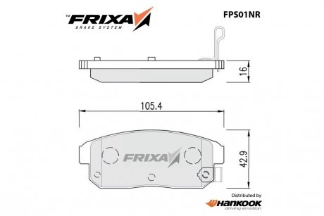 Колодки гальмівні задні Nissan Maxima (99-) (SP1163) FRIXA Hankook FPS01NR