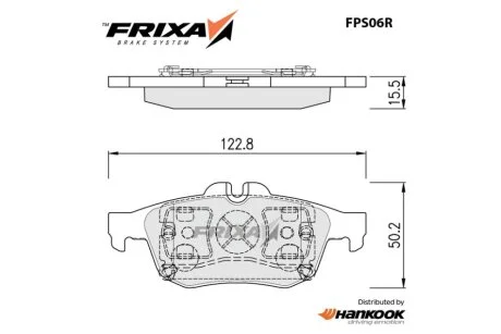 Колодки гальмівні задні Renault Talisman (15-), Latitude (10-) (SP1396) FRIXA Hankook FPS06R