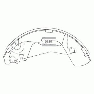 Колодки гальмівні задні (барабанного типу) Hyundai Starex, Galloper II HI-Q Hi-Q (SANGSIN) 'SA099