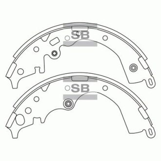 Колодки гальмівні задні (барабанного типу)Toyota HI-ACE (05-) HI-Q Hi-Q (SANGSIN) 'SA168