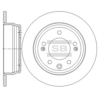 Диск гальмівний (кратно 2) задній Elantra (07-) (D=262.0mm) HI-Q Hi-Q (SANGSIN) 'SD1081