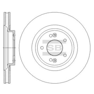 Диск гальмівний (кратно 2) передній (вентильований) Santa Fe II (13-) (D=320.0mm) HI-Q Hi-Q (SANGSIN) 'SD1091