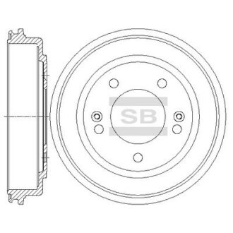 Барабан гальміний (кратно 2) Elantra (06-) (D=244.5mm) HI-Q Hi-Q (SANGSIN) 'SD1097