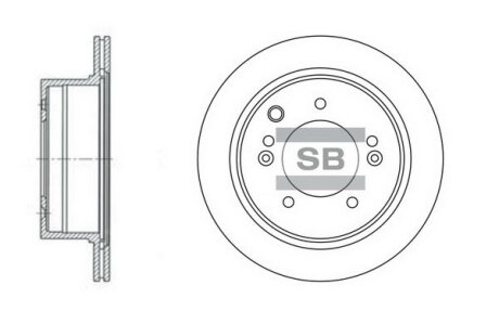 Диск гальмівний (кратно 2) задній (вентильований) Sorento (06-) (D=314.9mm) HI-Q Hi-Q (SANGSIN) 'SD2013