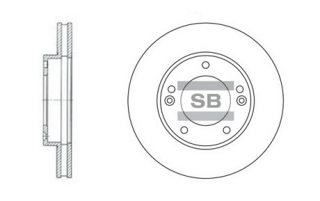 Диск гальмівний (кратно 2) передній (вентильований) Sorento (06-) (D=301.8mm) HI-Q Hi-Q (SANGSIN) 'SD2026