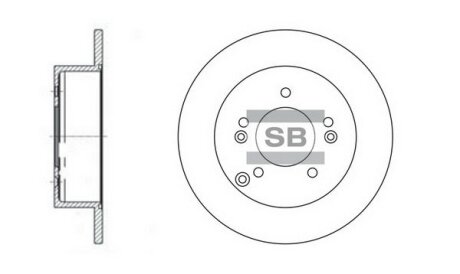Диск гальмівний (кратно 2) задній Carens (08-) (D=274.8mm) HI-Q Hi-Q (SANGSIN) 'SD2034