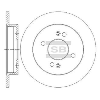 Диск гальмівний (кратно 2) задній Kia Morning (04-) (D=234.0mm) HI-Q Hi-Q (SANGSIN) 'SD2045