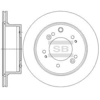 Диск гальмівний (кратно 2) задній (вентильований) Kia Sorento (02-) (D=314.9mm) HI-Q Hi-Q (SANGSIN) 'SD2056