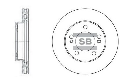 Диск гальмівний (кратно 2) передній (вентильований) Ssangyong Kyron / Actyon (05-) (D=324.0mm) HI-Q Hi-Q (SANGSIN) 'SD3024