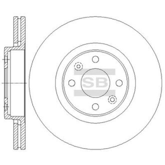 Диск гальмівний (кратно 2) передній (вентильований) Renault Megane II (D=280.0mm) HI-Q Hi-Q (SANGSIN) 'SD3065