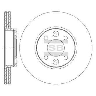 Диск гальмівний (кратно 2) передній (вентильований) Dacia Logan MCV (07-) (D=259.8mm) HI-Q Hi-Q (SANGSIN) 'SD3067