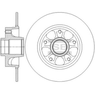 Диск гальмівний (кратно 2) задній Renault Fluence (10-) (D=260.0mm) HI-Q Hi-Q (SANGSIN) 'SD3070