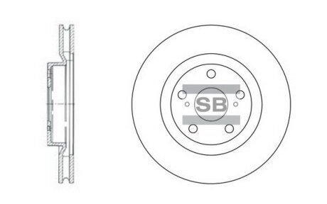 Диск гальмівний (кратно 2) передній (вентильований) Toyota Camry (06-) (D=296.0mm) HI-Q Hi-Q (SANGSIN) 'SD4021