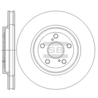 Диск гальмівний (кратно 2) передній (вентильований) Lexus RX350 (06-) (D=319.0mm) HI-Q Hi-Q (SANGSIN) 'SD4033