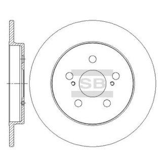 Диск гальмівний (кратно 2) задній Toyota Prius (09-) (D=259.0mm) HI-Q Hi-Q (SANGSIN) 'SD4060