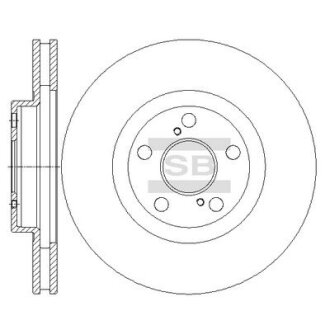 Диск гальмівний (кратно 2) передній (вентильований) Toyota Corolla (07-) (D=273.0mm) HI-Q Hi-Q (SANGSIN) 'SD4066