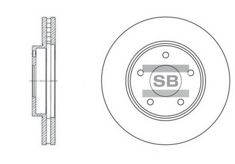 Диск гальмівний (кратно 2) передній (вентильований) Nissan X-Trail T30 (01-) (D=279.7mm) HI-Q Hi-Q (SANGSIN) 'SD4202