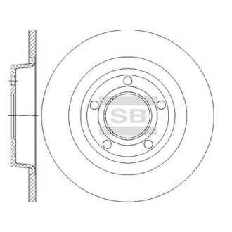 Диск гальмівний (кратно 2) задній Mazda 3 BK (03-) (D=279.9mm) HI-Q Hi-Q (SANGSIN) 'SD4427