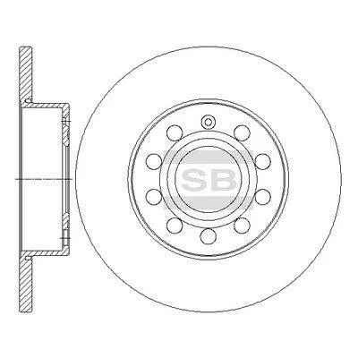 Диск гальмівний (кратно 2) задній Audi A3 (06-) (D=259.8mm) (SD5407) HI-Q Hi-Q (SANGSIN) 'SD5407 (фото 1)