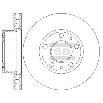 Диск гальмівний (кратно 2) передній (вентильований) Fiat Ducato (06-) (D=279.7mm) HI-Q Hi-Q (SANGSIN) 'SD5506