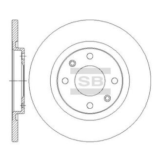 Диск гальмівний (кратно 2) передній Citroen C-Elysee (12-) (D=266.0mm) HI-Q Hi-Q (SANGSIN) 'SD6004