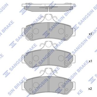 Колодки гальмівні задні Toyota Camry V4, V5 HI-Q Hi-Q (SANGSIN) 'SP1236