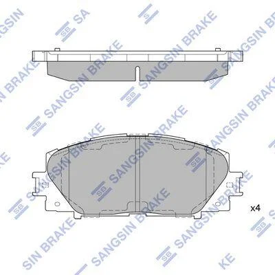 Колодки гальмівні передні Lexus CT200h (ZWA1) (11-), Prius (10-) (SP1377A) HI-Q Hi-Q (SANGSIN) 'SP1377A (фото 1)