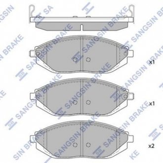 Колодки гальмівні Spark (09-) перед (к-т 4 шт) HI-Q Hi-Q (SANGSIN) SP1392