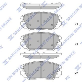 Колодки гальмівні передні Chevrolet Equinox (10-), Terrain (10-) HI-Q Hi-Q (SANGSIN) 'SP1402