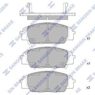 Колодки гальмівні передні Honda Civic (06-) HI-Q Hi-Q (SANGSIN) 'SP1434
