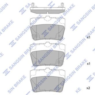 Колодки гальмівні задні Toyota RAV4 (04-) HI-Q Hi-Q (SANGSIN) 'SP1457
