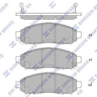 Колодки гальмівні передні Nissan Leaf (10-) HI-Q Hi-Q (SANGSIN) 'SP1460A