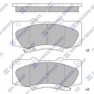 Колодки гальмівні передні Toyota Hi-Lux (05-) (SP1484) HI-Q Hi-Q (SANGSIN) 'SP1484