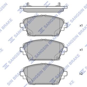 Колодки гальмівні передні Nissan Primera (P12) (02-) HI-Q Hi-Q (SANGSIN) 'SP1582A