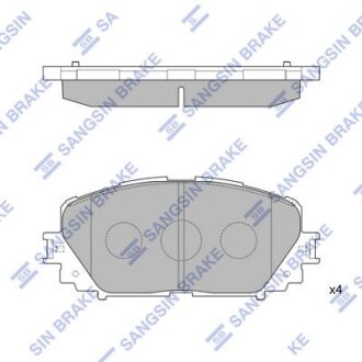 Колодки гальмівні передні Toyota Prius (14-), Yaris (P9, P13) HI-Q Hi-Q (SANGSIN) 'SP1588